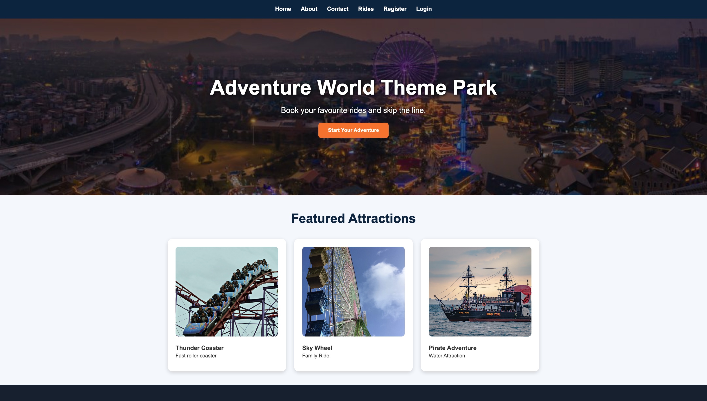 Theme Park Booking screenshot